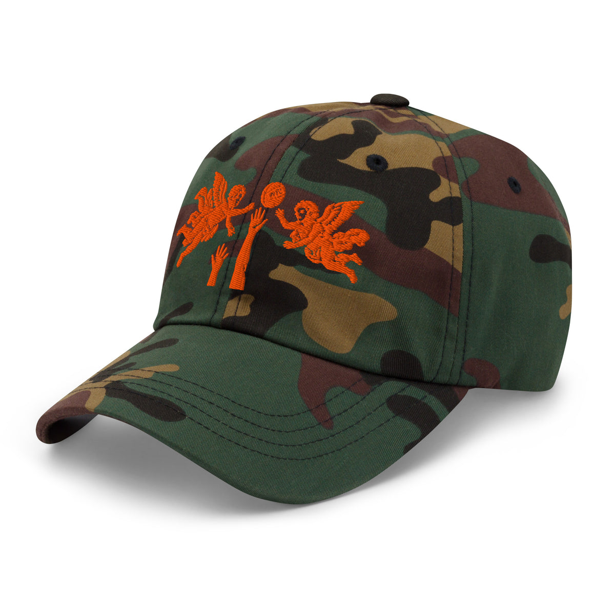 Back/detail view of The Hand of God & Angels Classic Dad Hat hat