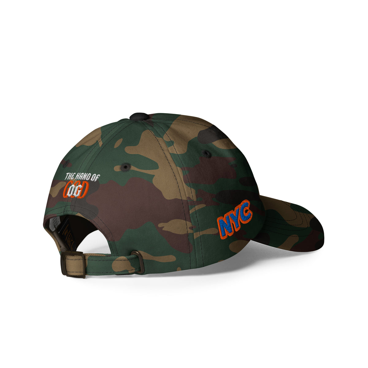 Back/detail view of The Hand of God & Angels Classic Dad Hat hat