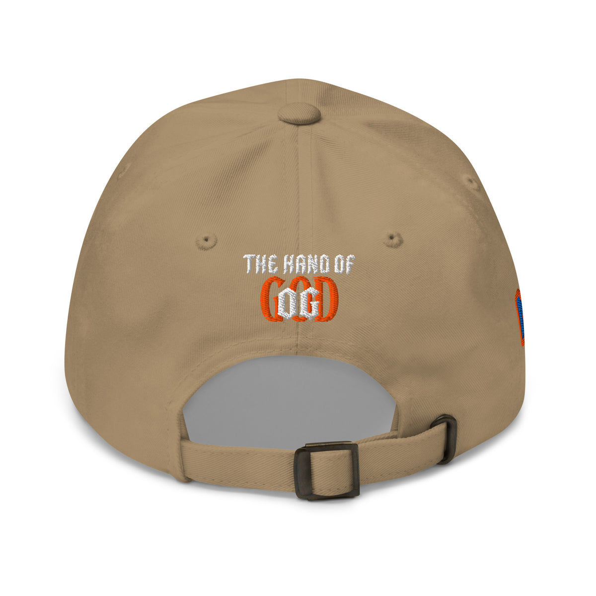 Back/detail view of The Hand of God & Angels Classic Dad Hat hat