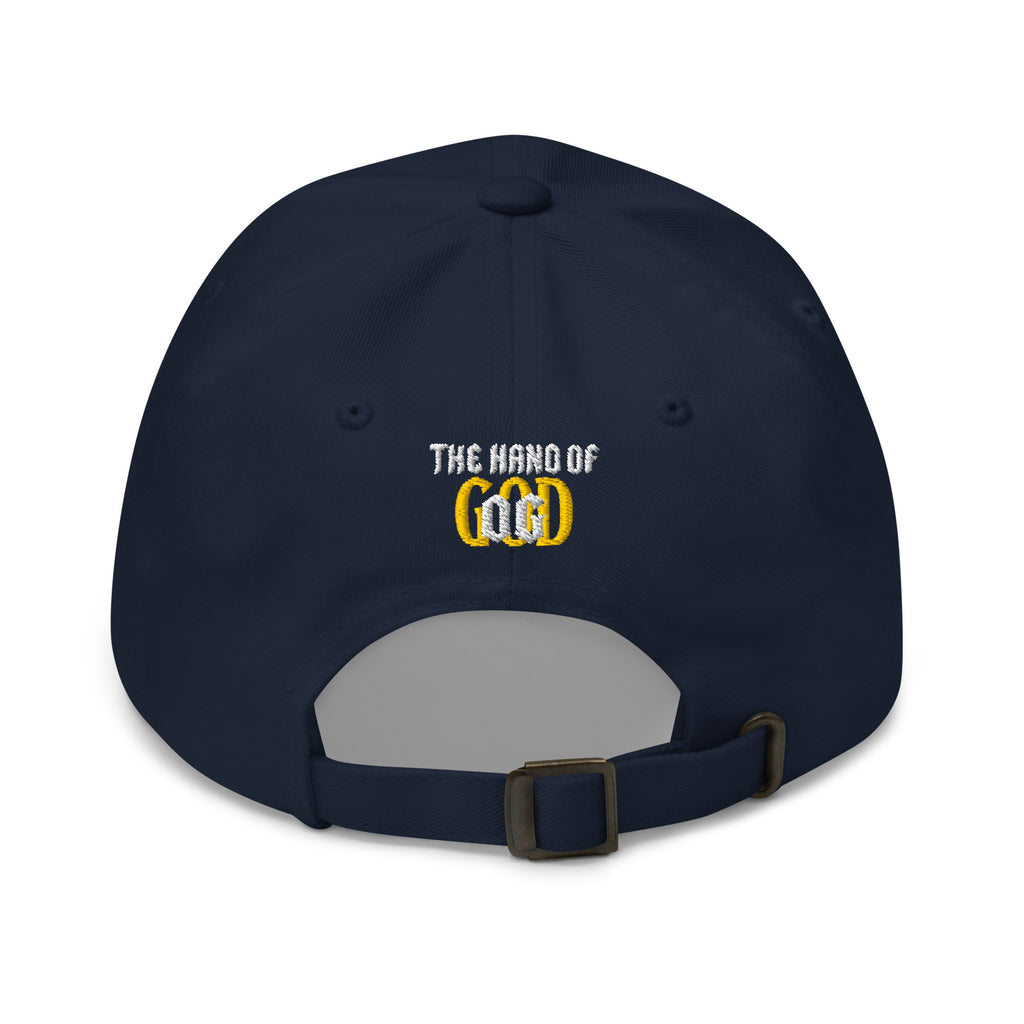 Back/detail view of The Hand of OG Embroidered Dad Hat hat