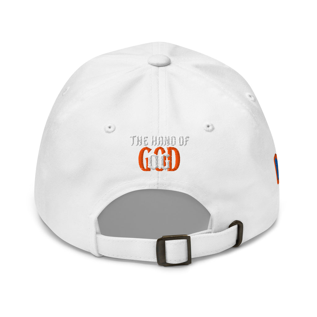 Back/detail view of The Hand of God & Angels Classic Dad Hat hat