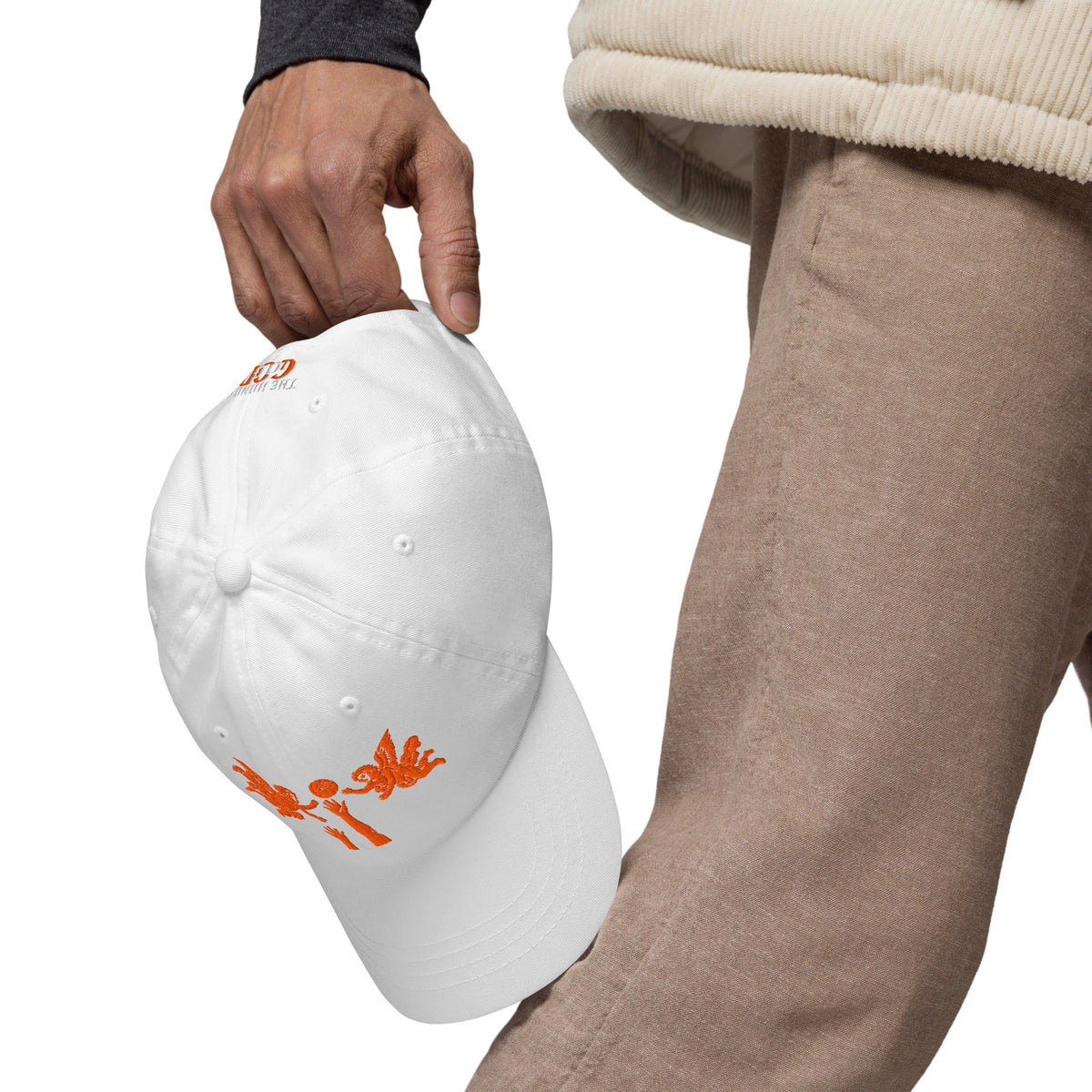 Back/detail view of The Hand of God & Angels Classic Dad Hat hat