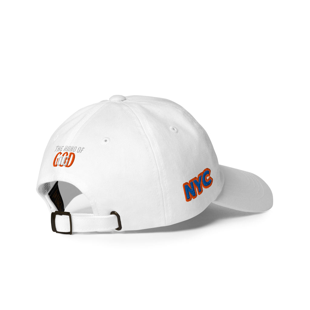 Back/detail view of The Hand of God & Angels Classic Dad Hat hat