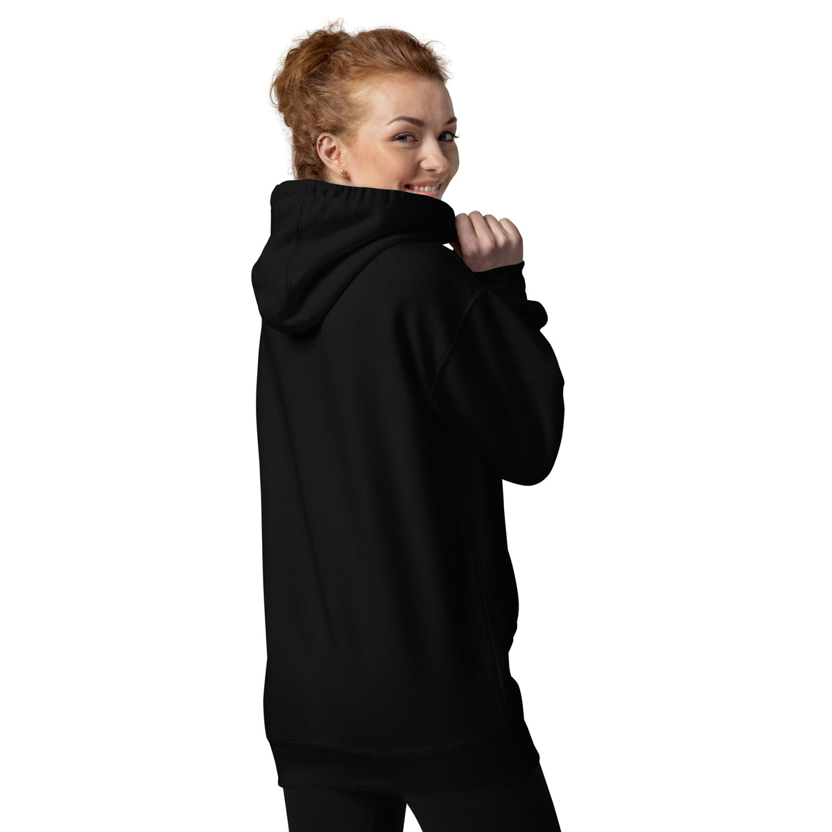 Back/detail view of Clause Hard Seltzer Hoodie – Unisex Premium Pullover graphic hoodie