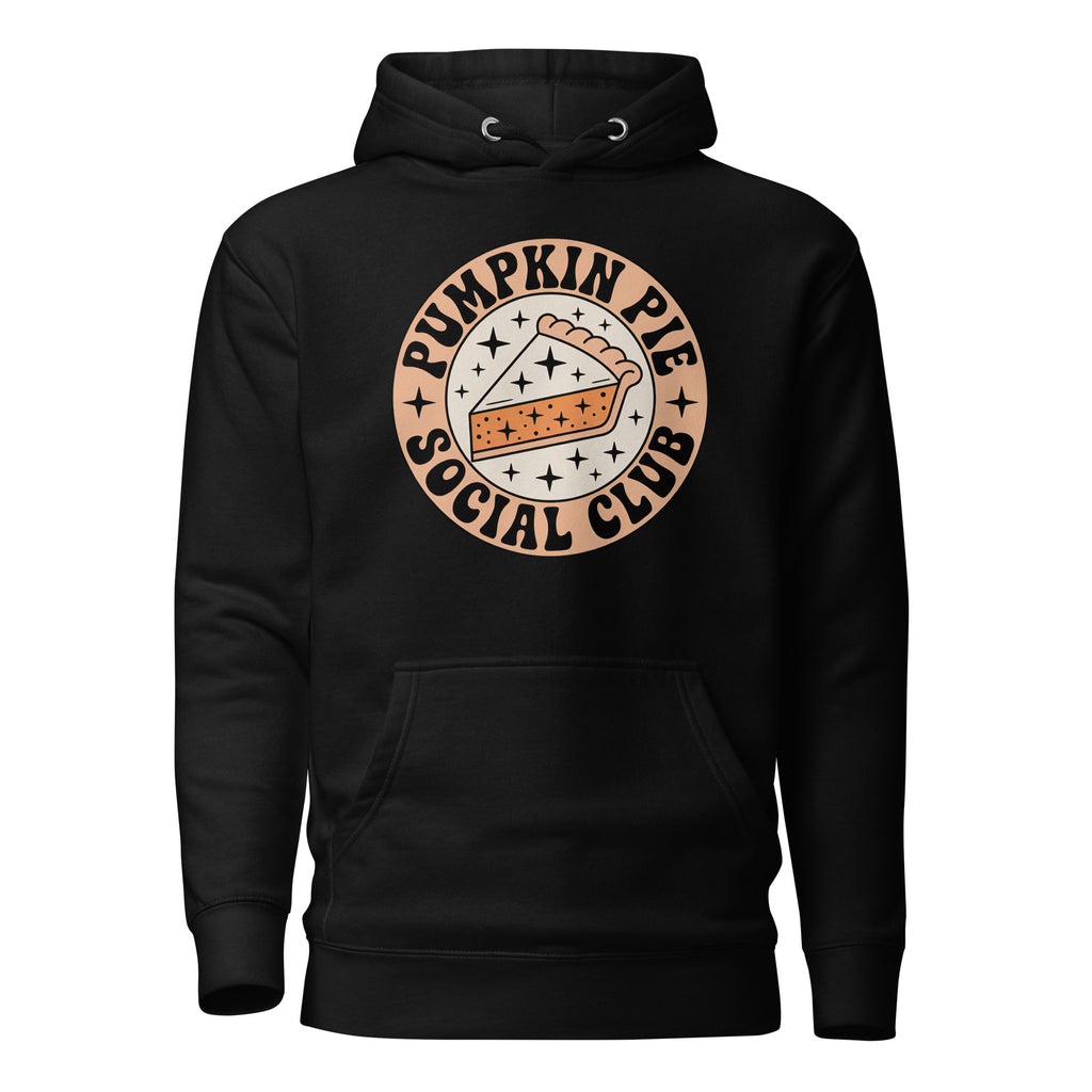 Back/detail view of Pumpkin Pie Social Club Hoodie – Premium Unisex Pullover graphic hoodie