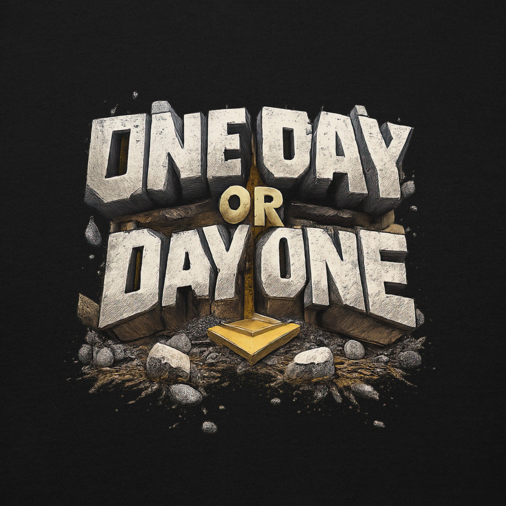 Back/detail view of One Day or Day One – Premium Unisex Pullover Hoodie (Motivation Quote) graphic hoodie