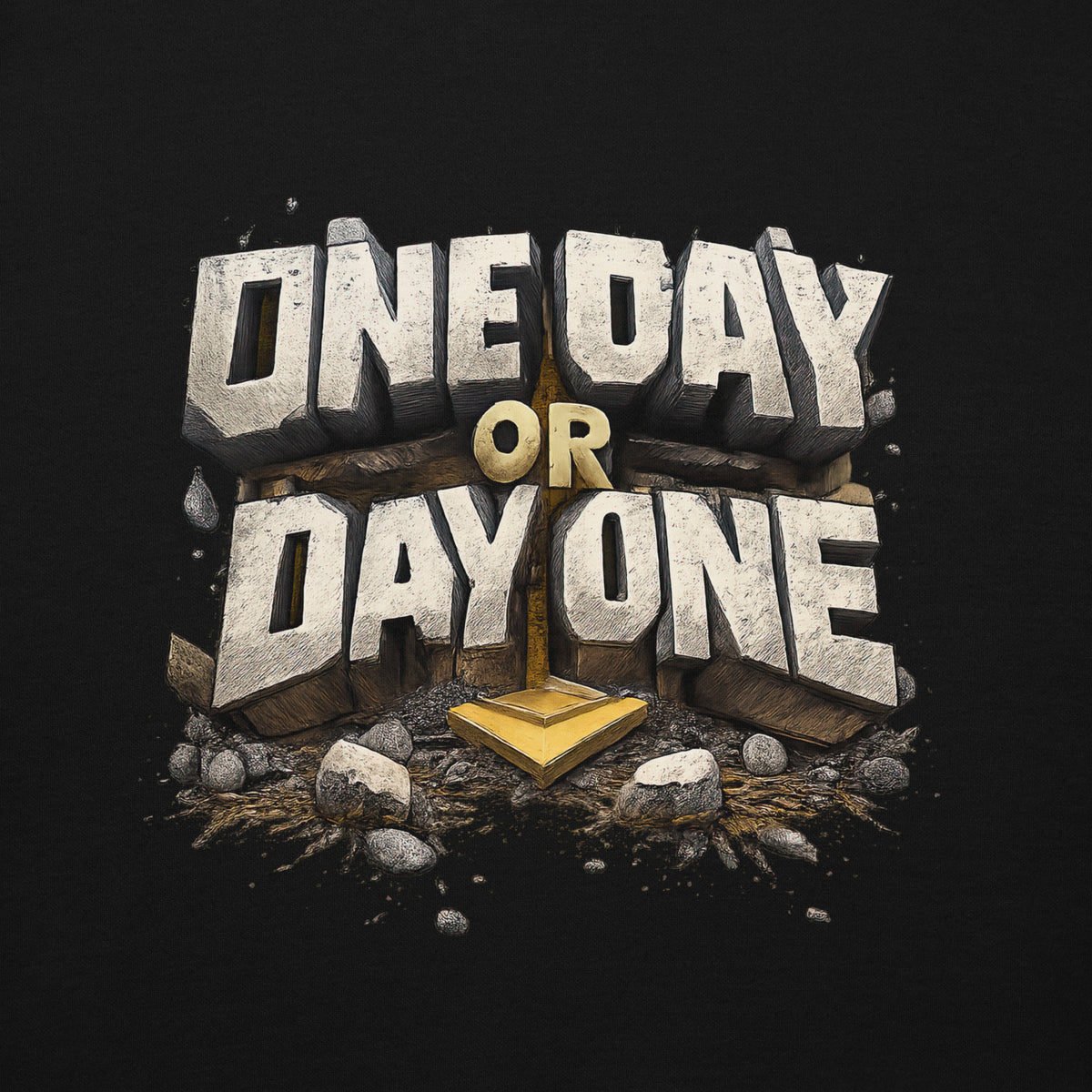 Back/detail view of One Day or Day One – Premium Unisex Pullover Hoodie (Motivation Quote) graphic hoodie