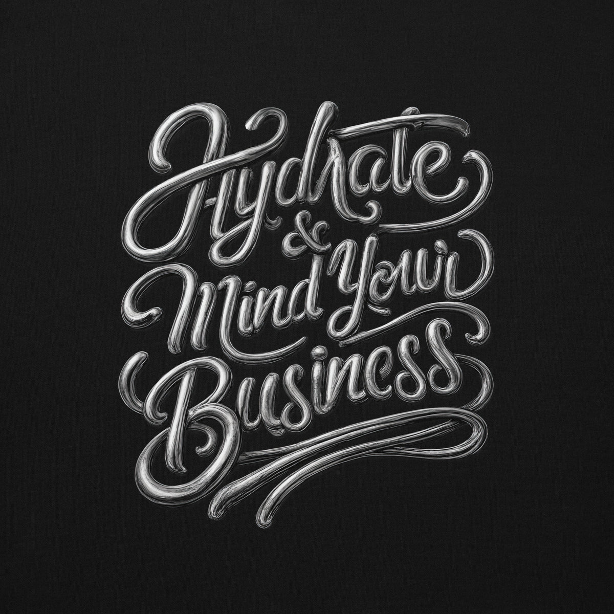 Back/detail view of Hydrate & Mind Your Business – Premium Unisex Pullover Hoodie (Clean graphic hoodie
