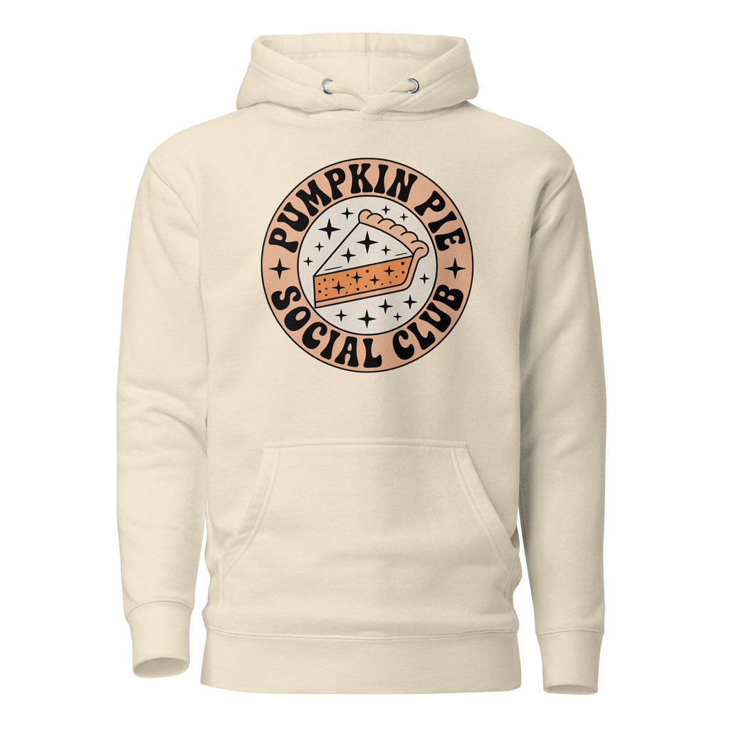 Back/detail view of Pumpkin Pie Social Club Hoodie – Premium Unisex Pullover graphic hoodie