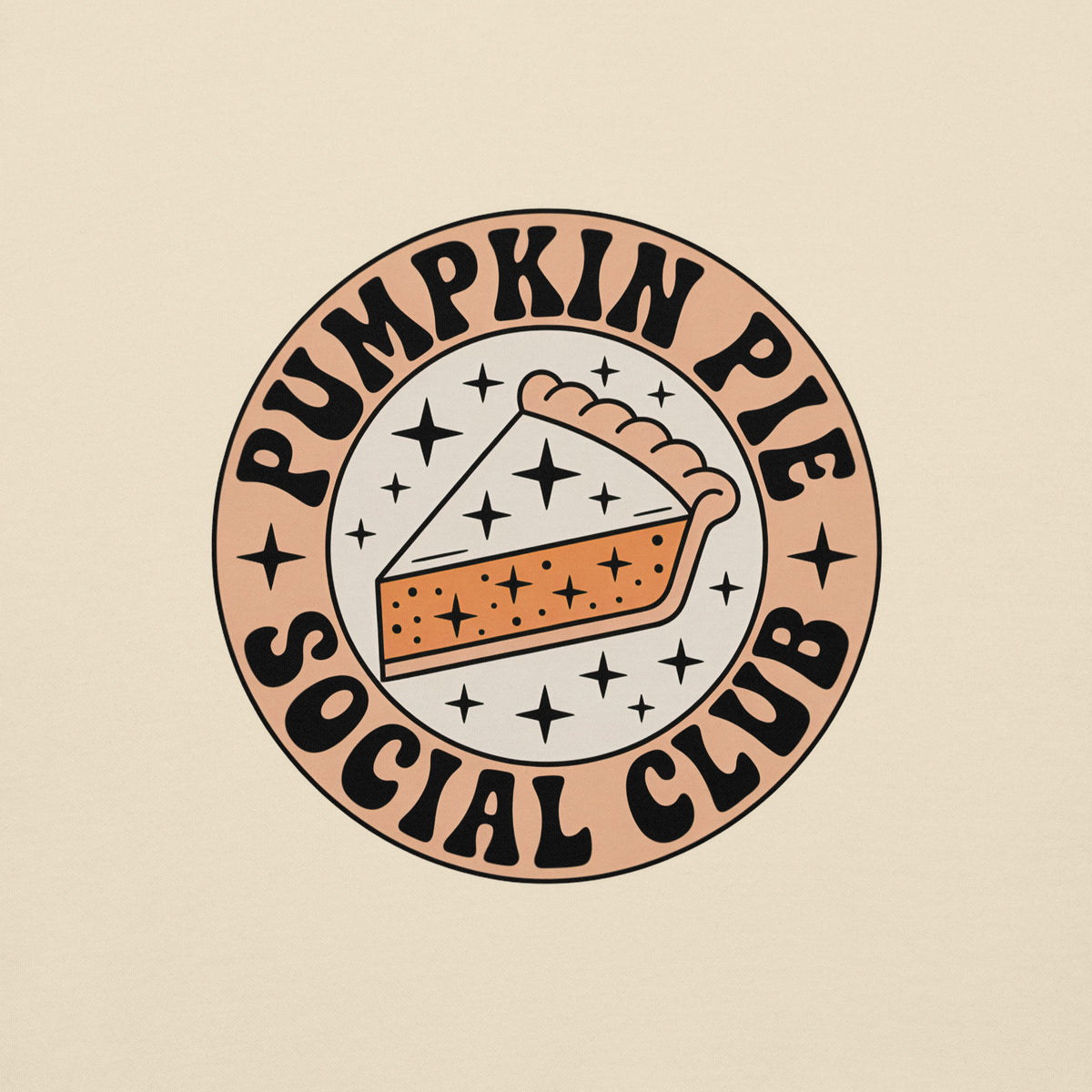 Back/detail view of Pumpkin Pie Social Club Hoodie – Premium Unisex Pullover graphic hoodie