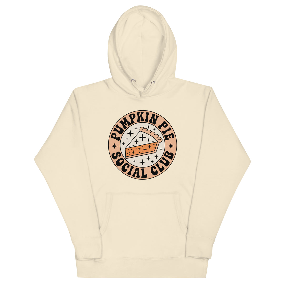 Back/detail view of Pumpkin Pie Social Club Hoodie – Premium Unisex Pullover graphic hoodie