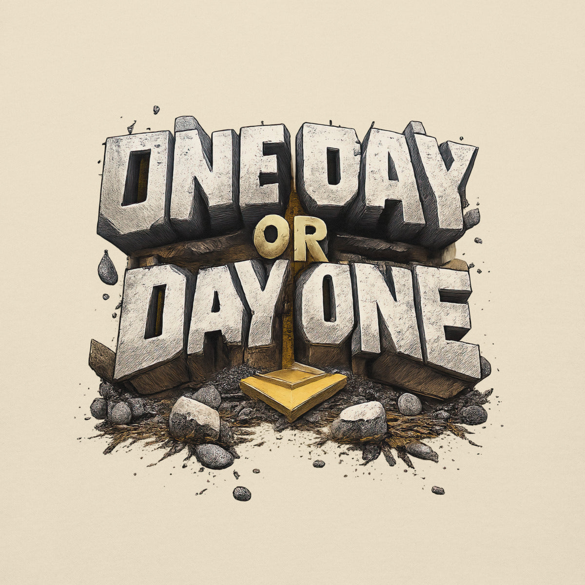 Back/detail view of One Day or Day One – Premium Unisex Pullover Hoodie (Motivation Quote) graphic hoodie