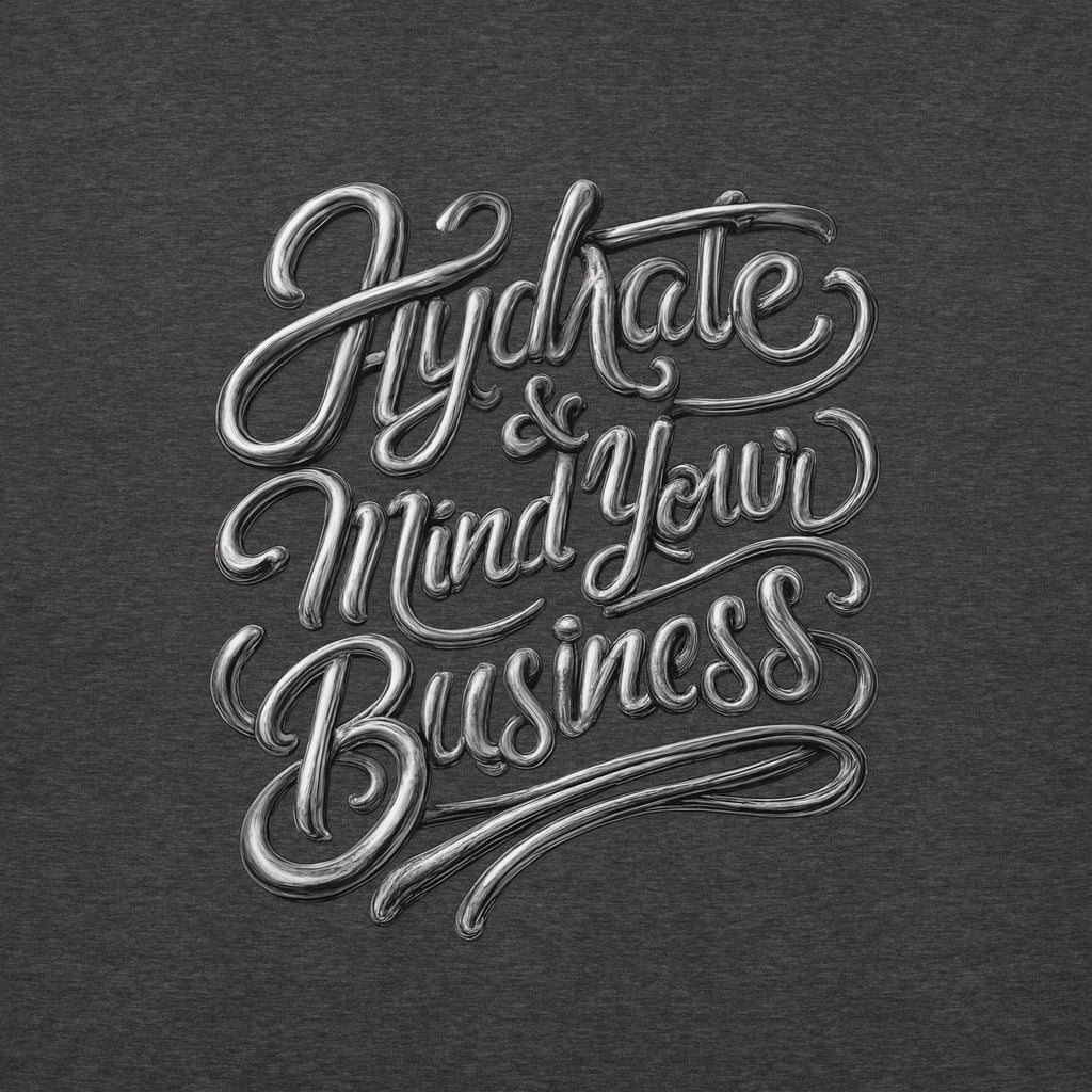 Back/detail view of Hydrate & Mind Your Business – Premium Unisex Pullover Hoodie (Clean graphic hoodie