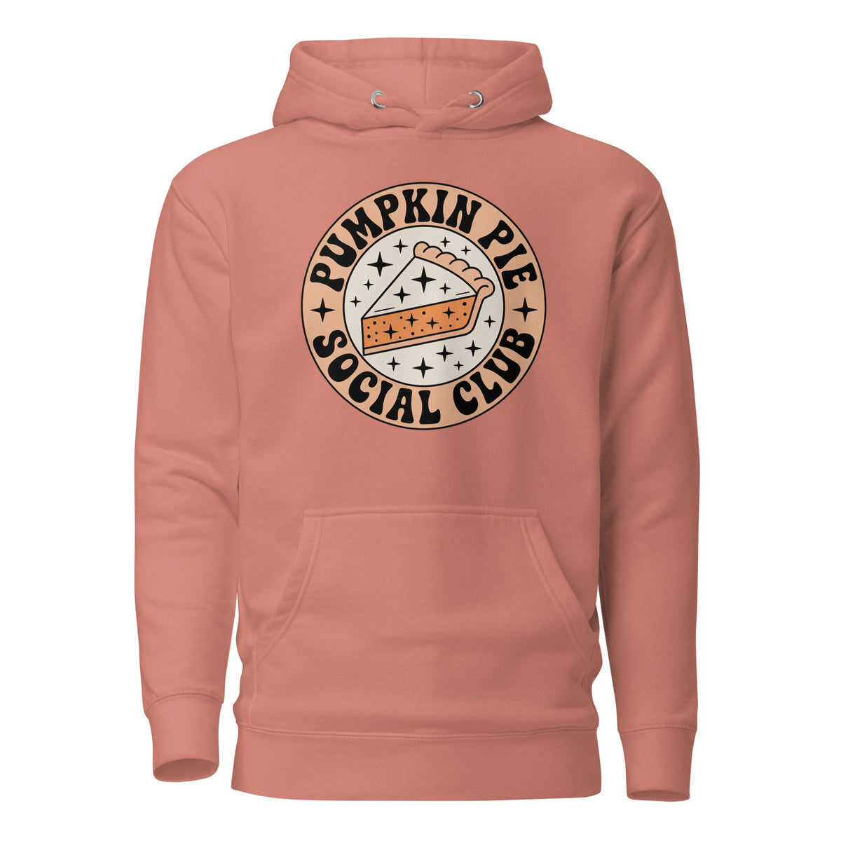 Back/detail view of Pumpkin Pie Social Club Hoodie – Premium Unisex Pullover graphic hoodie