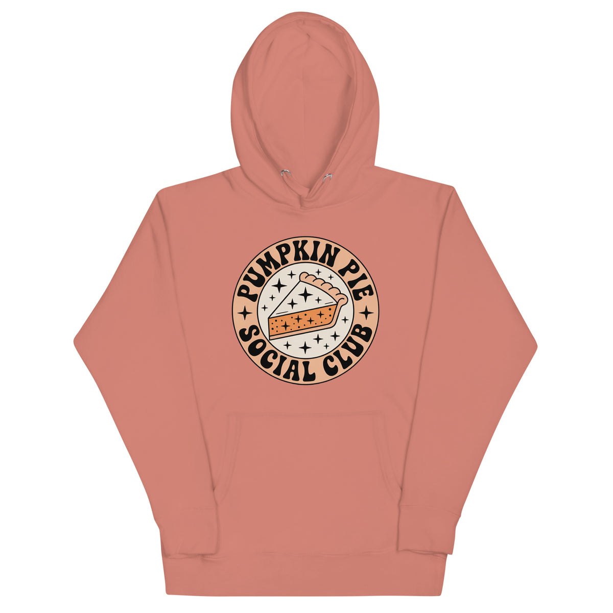 Back/detail view of Pumpkin Pie Social Club Hoodie – Premium Unisex Pullover graphic hoodie