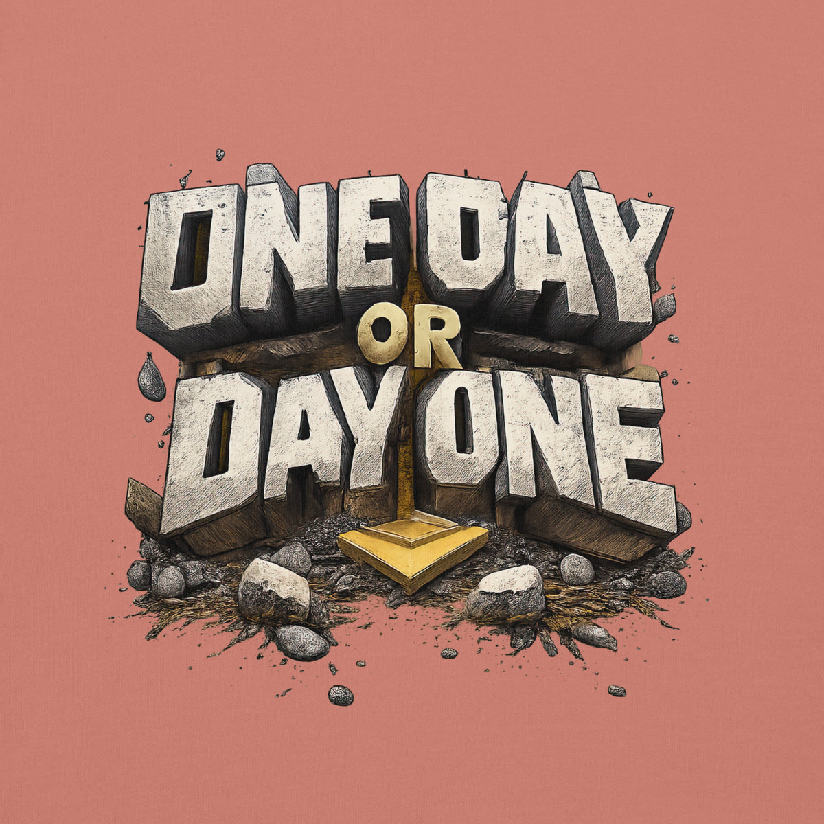 Back/detail view of One Day or Day One – Premium Unisex Pullover Hoodie (Motivation Quote) graphic hoodie