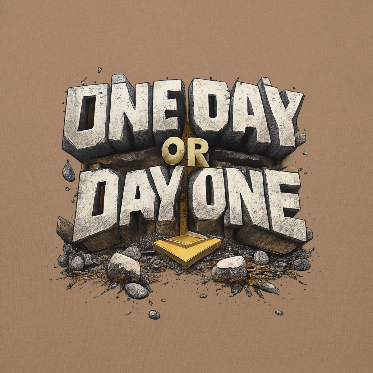 Back/detail view of One Day or Day One – Premium Unisex Pullover Hoodie (Motivation Quote) graphic hoodie