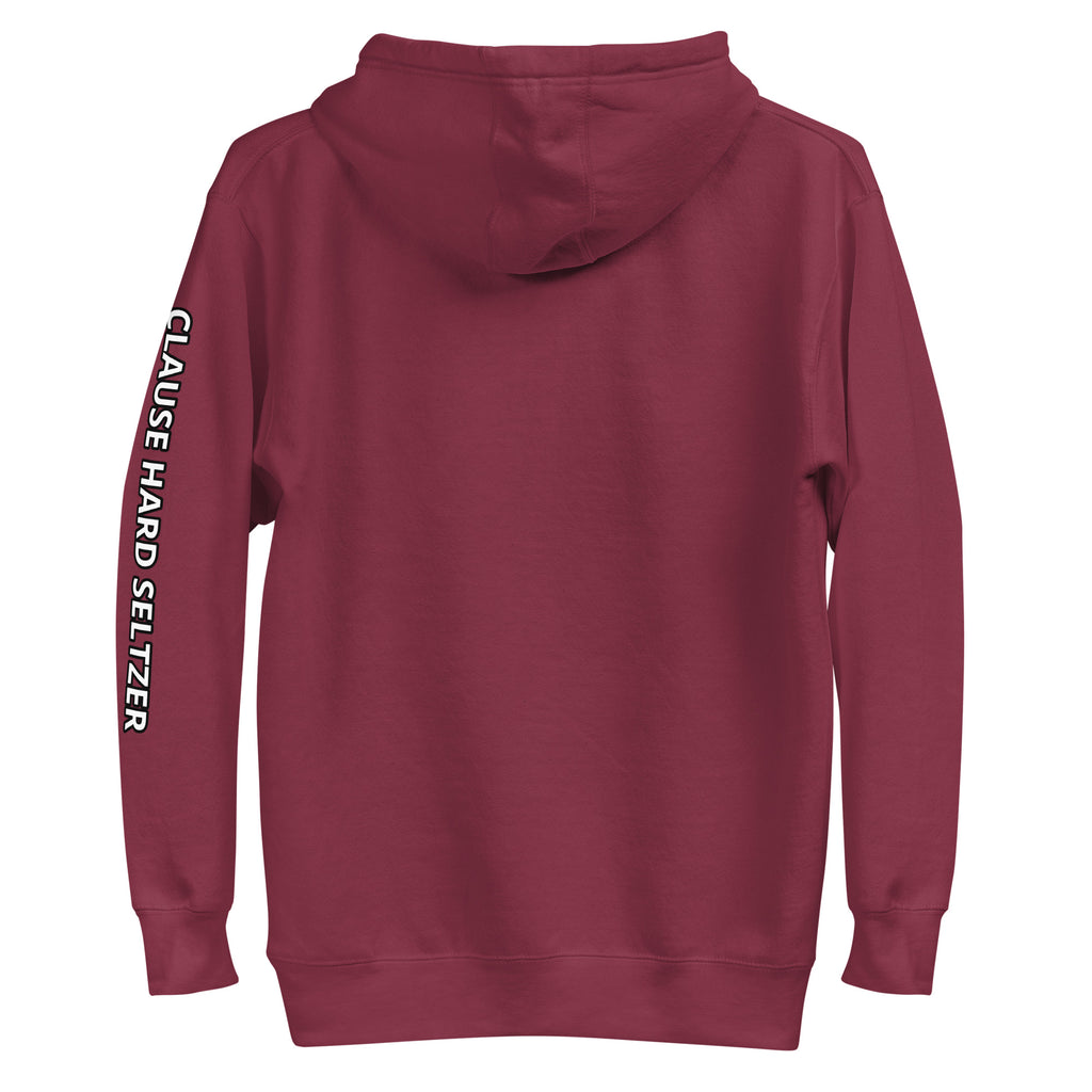 Back/detail view of Clause Hard Seltzer Hoodie – Unisex Premium Pullover graphic hoodie