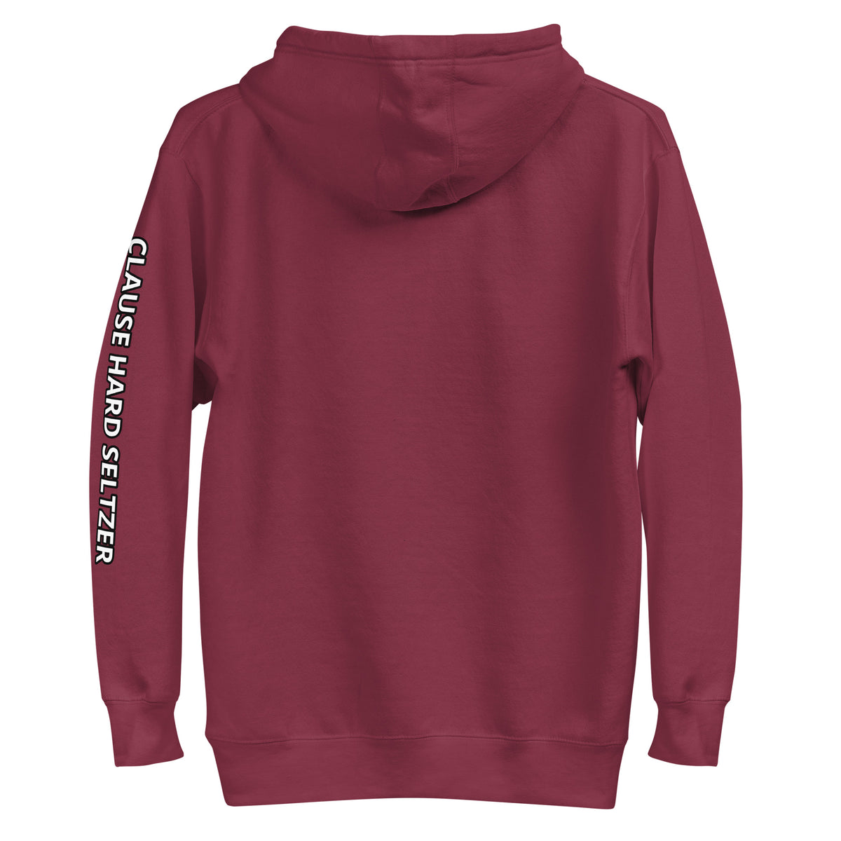 Back/detail view of Clause Hard Seltzer Hoodie – Unisex Premium Pullover graphic hoodie