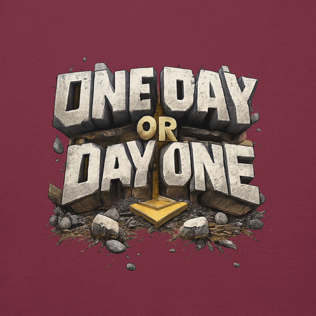 Back/detail view of One Day or Day One – Premium Unisex Pullover Hoodie (Motivation Quote) graphic hoodie