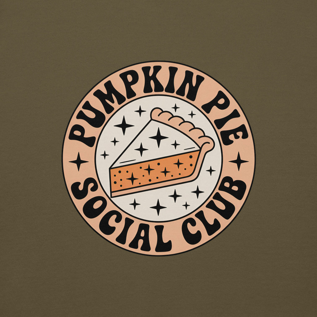 Back/detail view of Pumpkin Pie Social Club Hoodie – Premium Unisex Pullover graphic hoodie