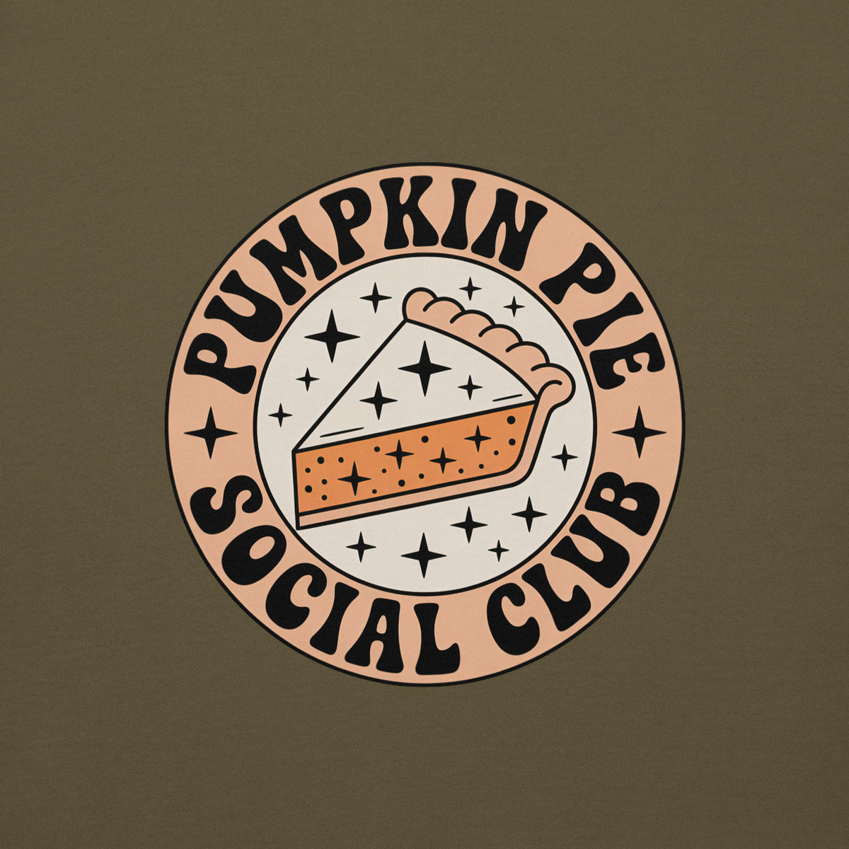 Back/detail view of Pumpkin Pie Social Club Hoodie – Premium Unisex Pullover graphic hoodie