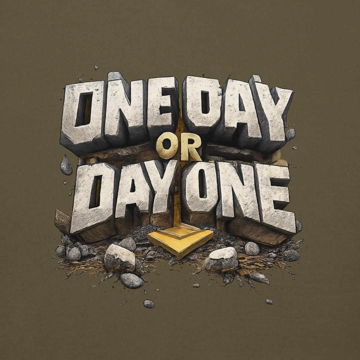 Back/detail view of One Day or Day One – Premium Unisex Pullover Hoodie (Motivation Quote) graphic hoodie