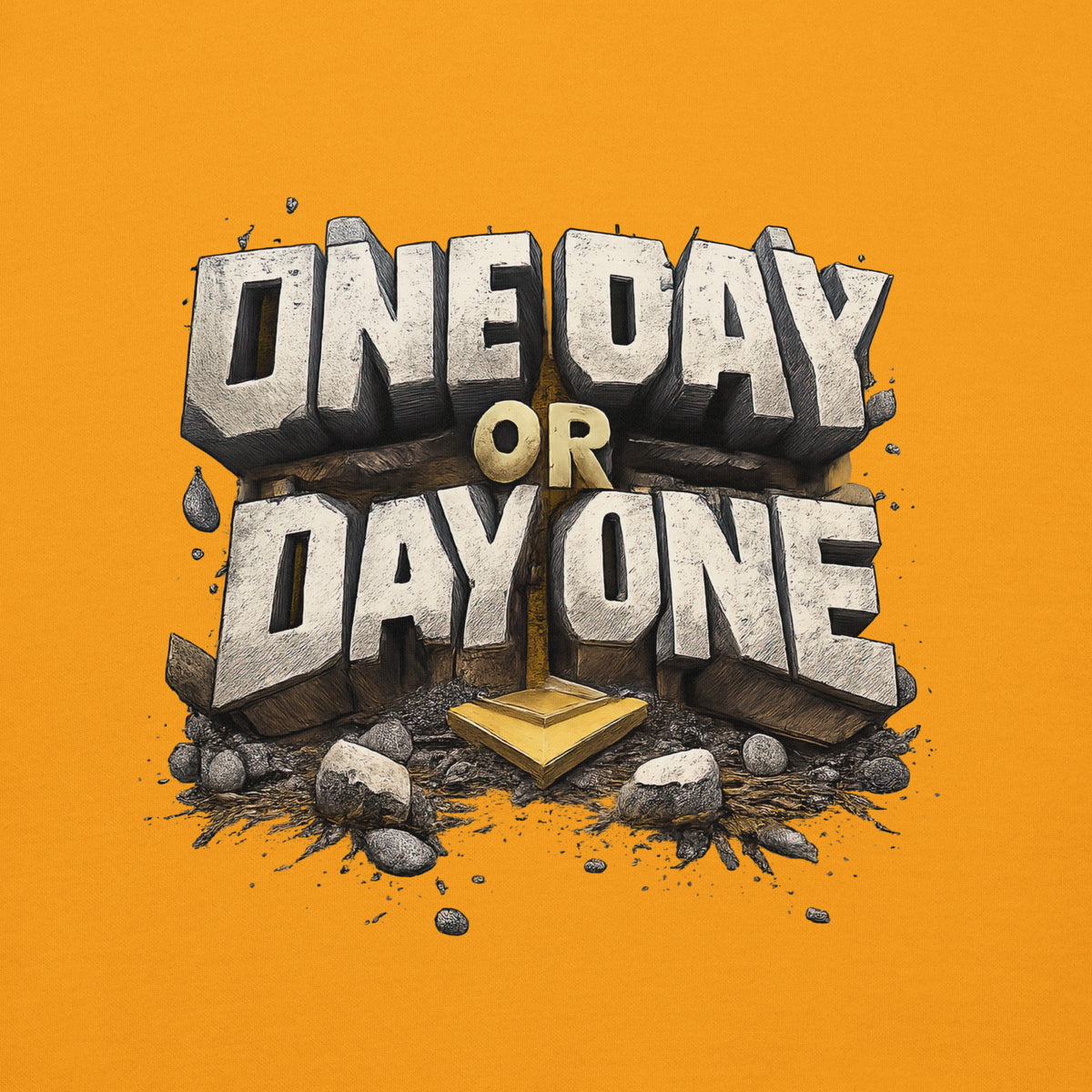 Back/detail view of One Day or Day One – Premium Unisex Pullover Hoodie (Motivation Quote) graphic hoodie