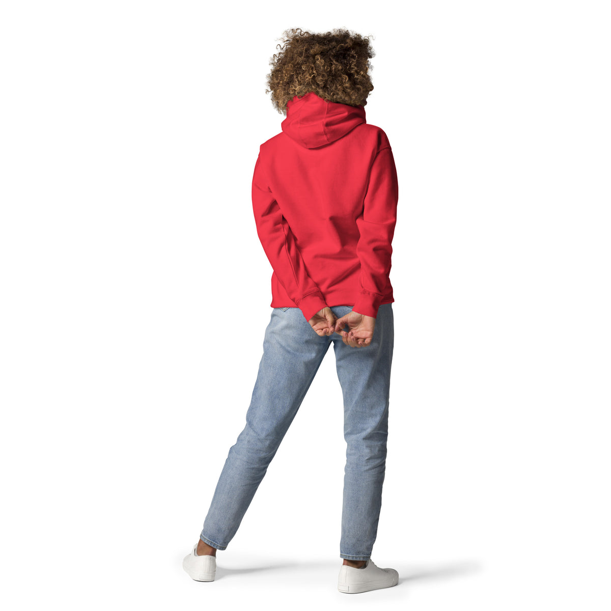 Back/detail view of Believe in Yourself – Adult Unisex Pullover Hoodie (Motivational graphic hoodie