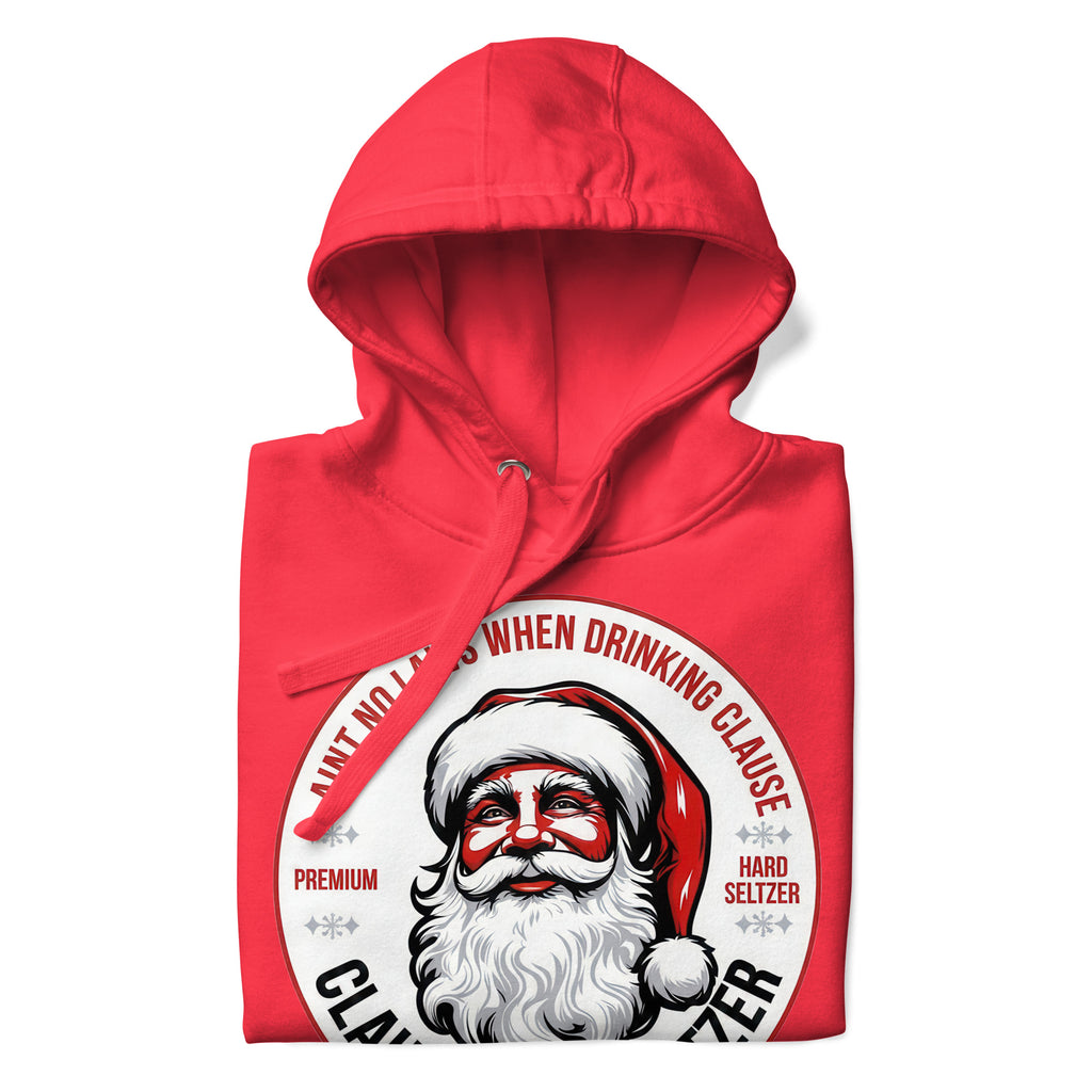 Back/detail view of Clause Hard Seltzer Hoodie – Unisex Premium Pullover graphic hoodie