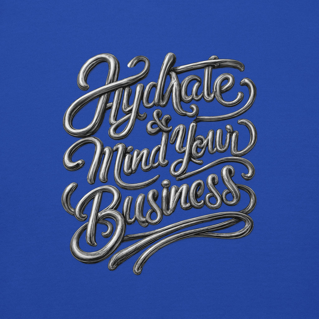 Back/detail view of Hydrate & Mind Your Business – Premium Unisex Pullover Hoodie (Clean graphic hoodie