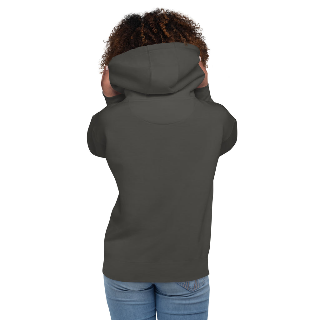 Back/detail view of It Always Seems Impossible Until It’s Done graphic hoodie