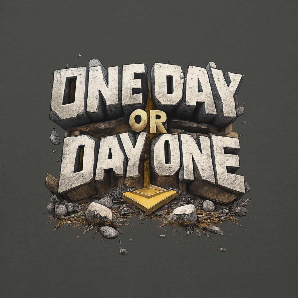 Back/detail view of One Day or Day One – Premium Unisex Pullover Hoodie (Motivation Quote) graphic hoodie