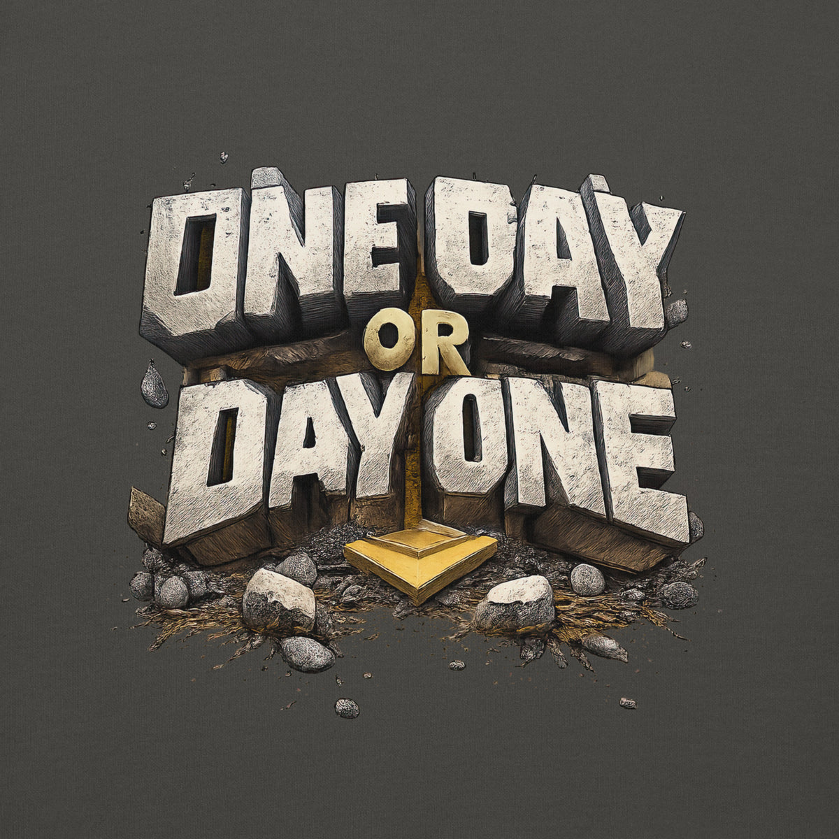 Back/detail view of One Day or Day One – Premium Unisex Pullover Hoodie (Motivation Quote) graphic hoodie