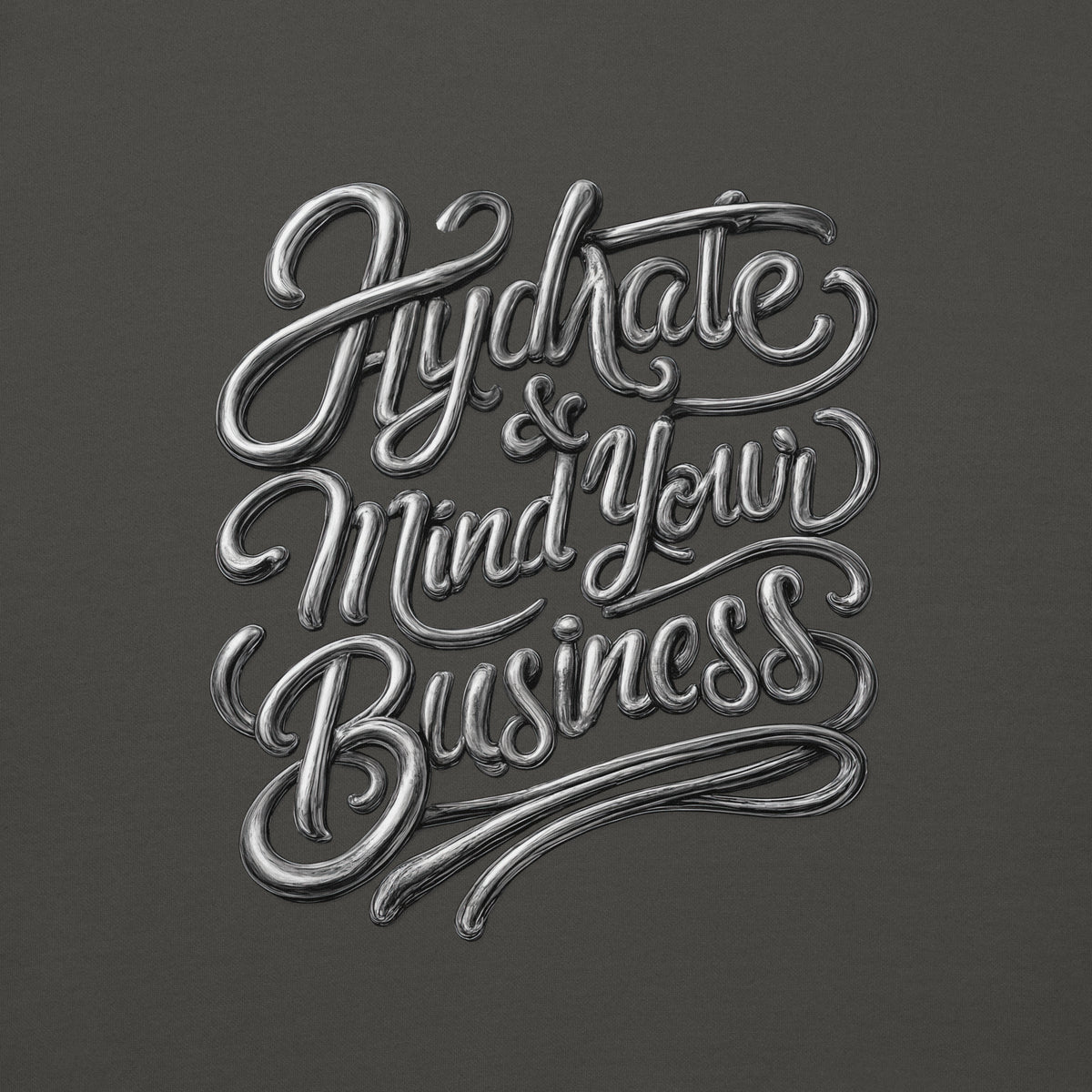 Back/detail view of Hydrate & Mind Your Business – Premium Unisex Pullover Hoodie (Clean graphic hoodie