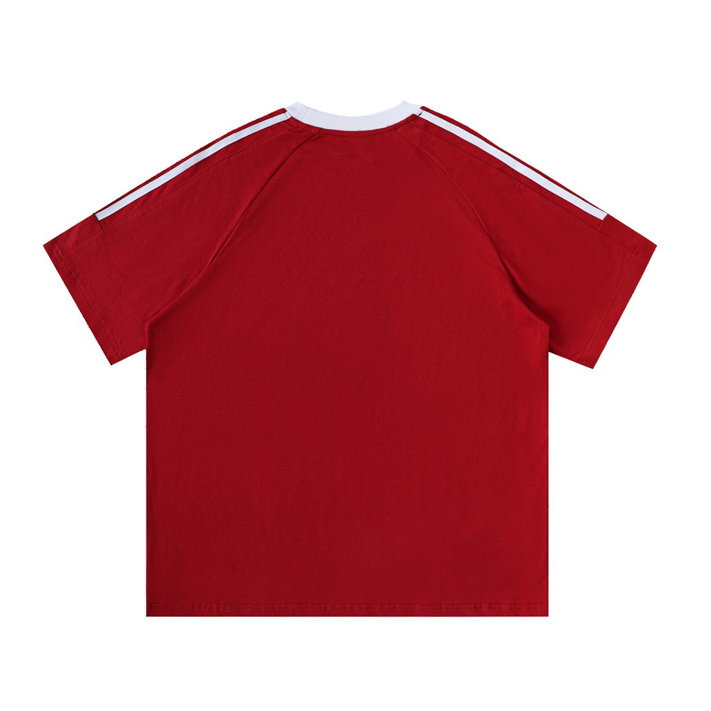 Back/detail view of Feast Mode: Activated – Funny Thanksgiving Contrast Tape T-Shirt (100% graphic T-shirt