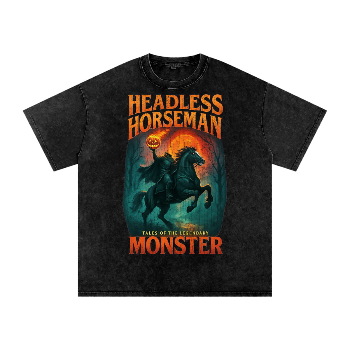 Front/product view of Headless Horseman 90s Bootleg Vintage Oversized T-Shirt graphic T-shirt