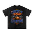 Front/product view of Concrete Jungle Champions 2026 Distressed Washed Snow Washed Oversized graphic T-shirt