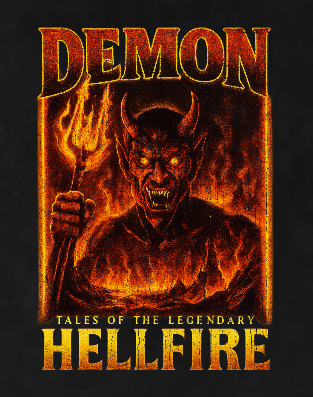 Back/detail view of Demon 90s Bootleg Vintage Oversized T-Shirt graphic T-shirt