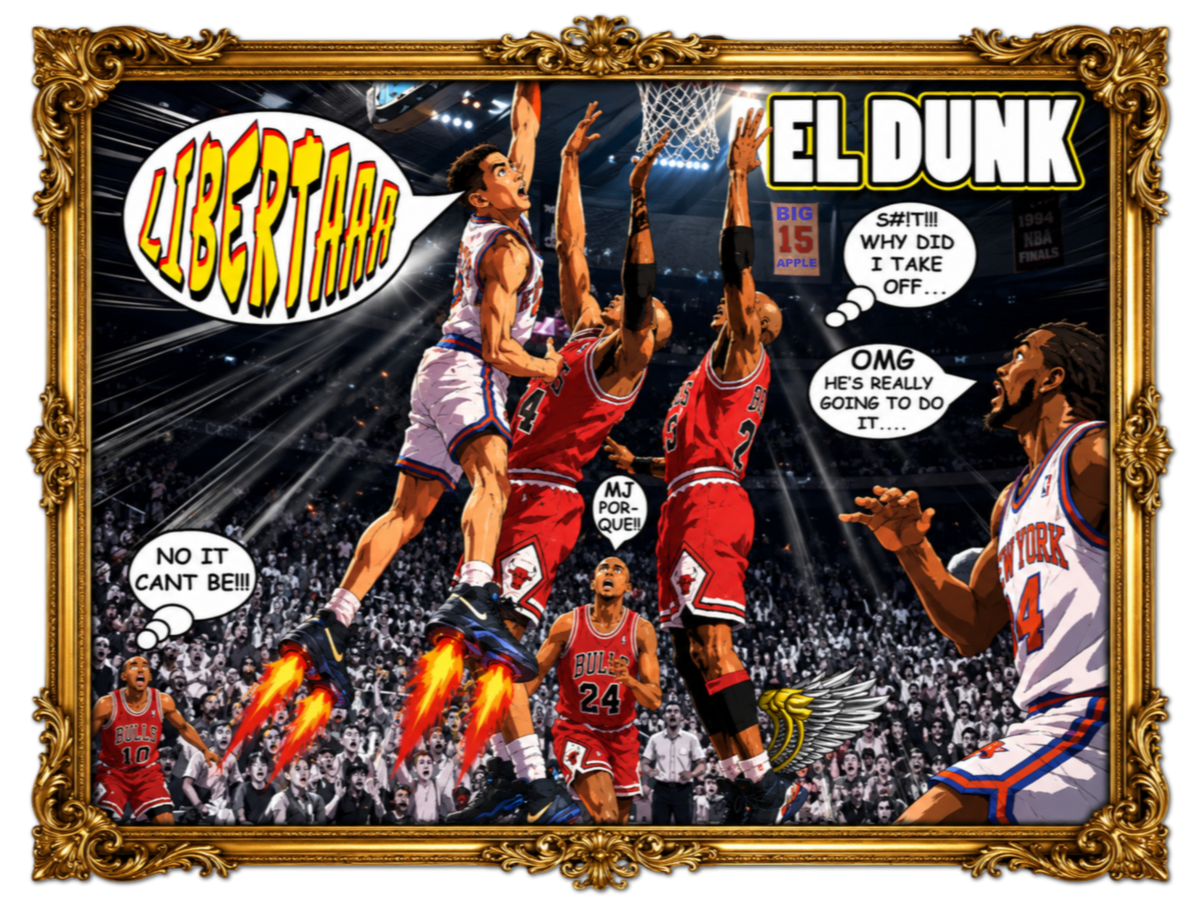 El Dunk (La Novela) Vintage NYC Basketball Anime Comic Tee - Streetwear Loose Drop Shoulder T-Shirt