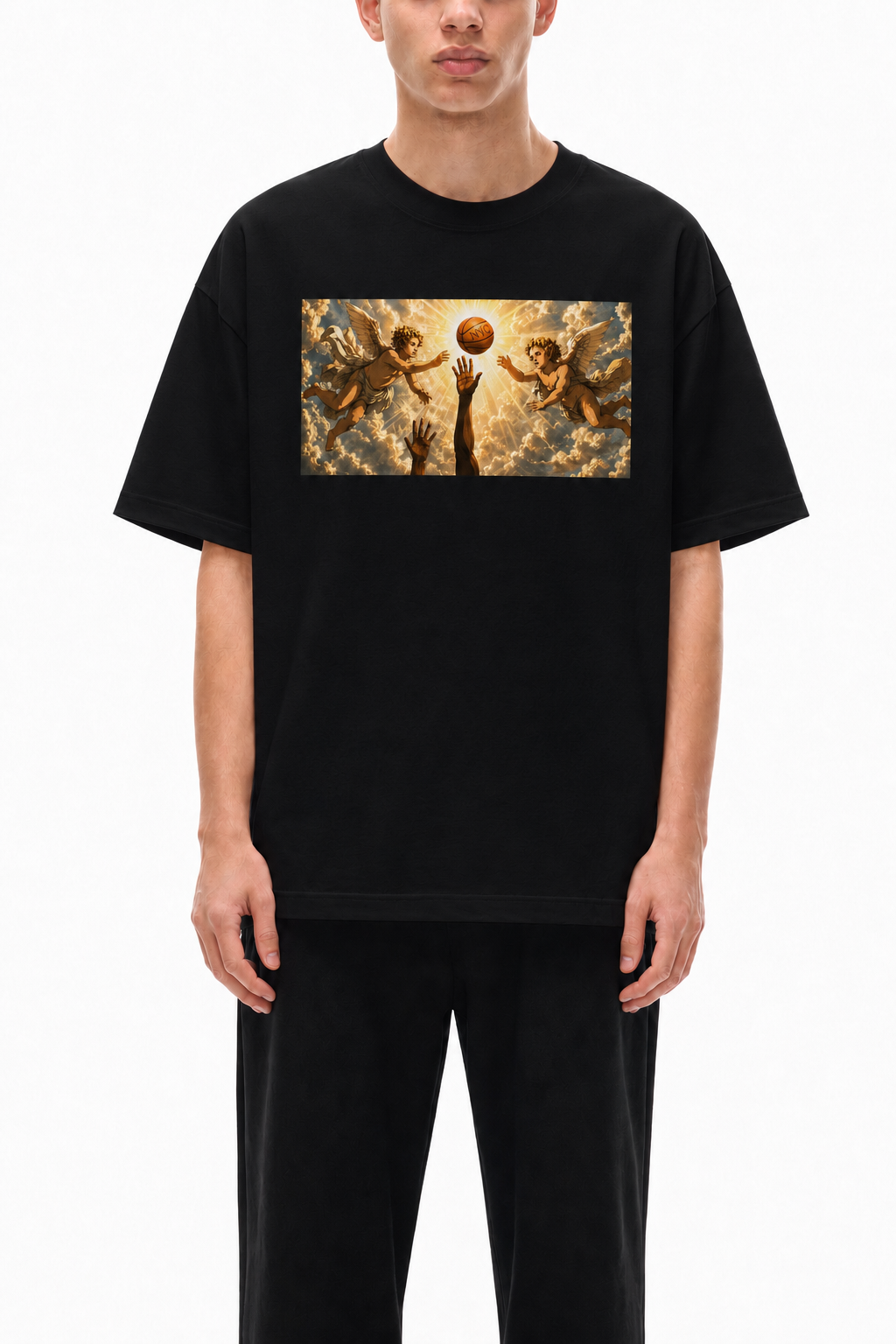 Hand of OG Heavenly Anime Art  Unisex Oversized Cotton T-Shirt