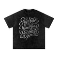 Hydrate & Mind Your Business Distressed Oversized Snow Wash Tee