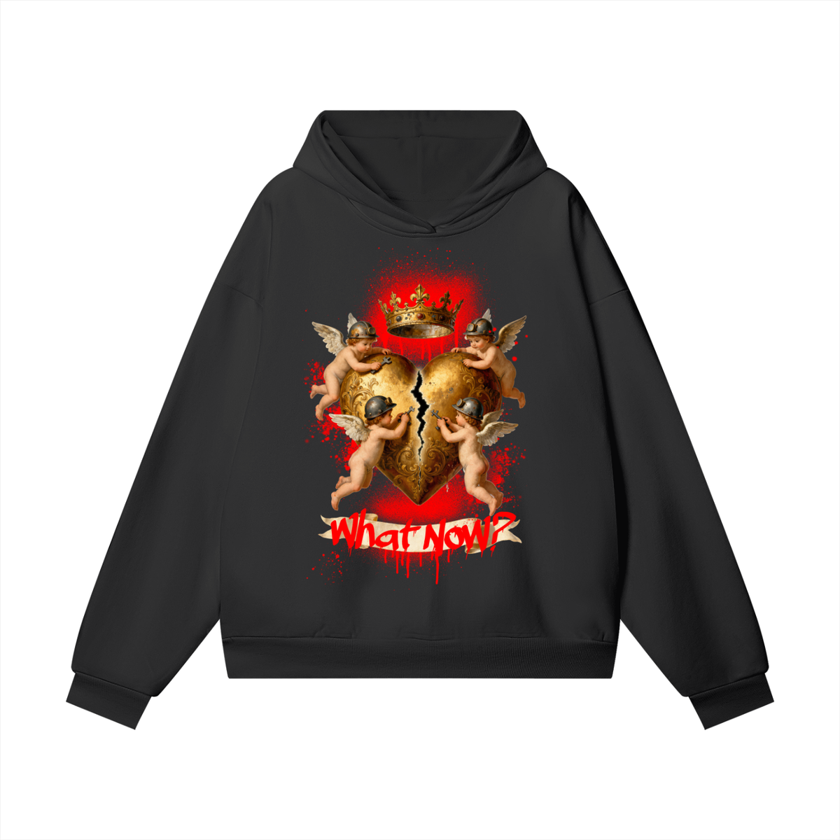 Back/detail view of What Now!? — Heart of Gold / Lost Your Soul (Front + Back Hoodie) graphic hoodie