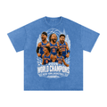 Back/detail view of New York Basketball 2026 World Champions Snow Washed Oversized Cotton graphic T-shirt
