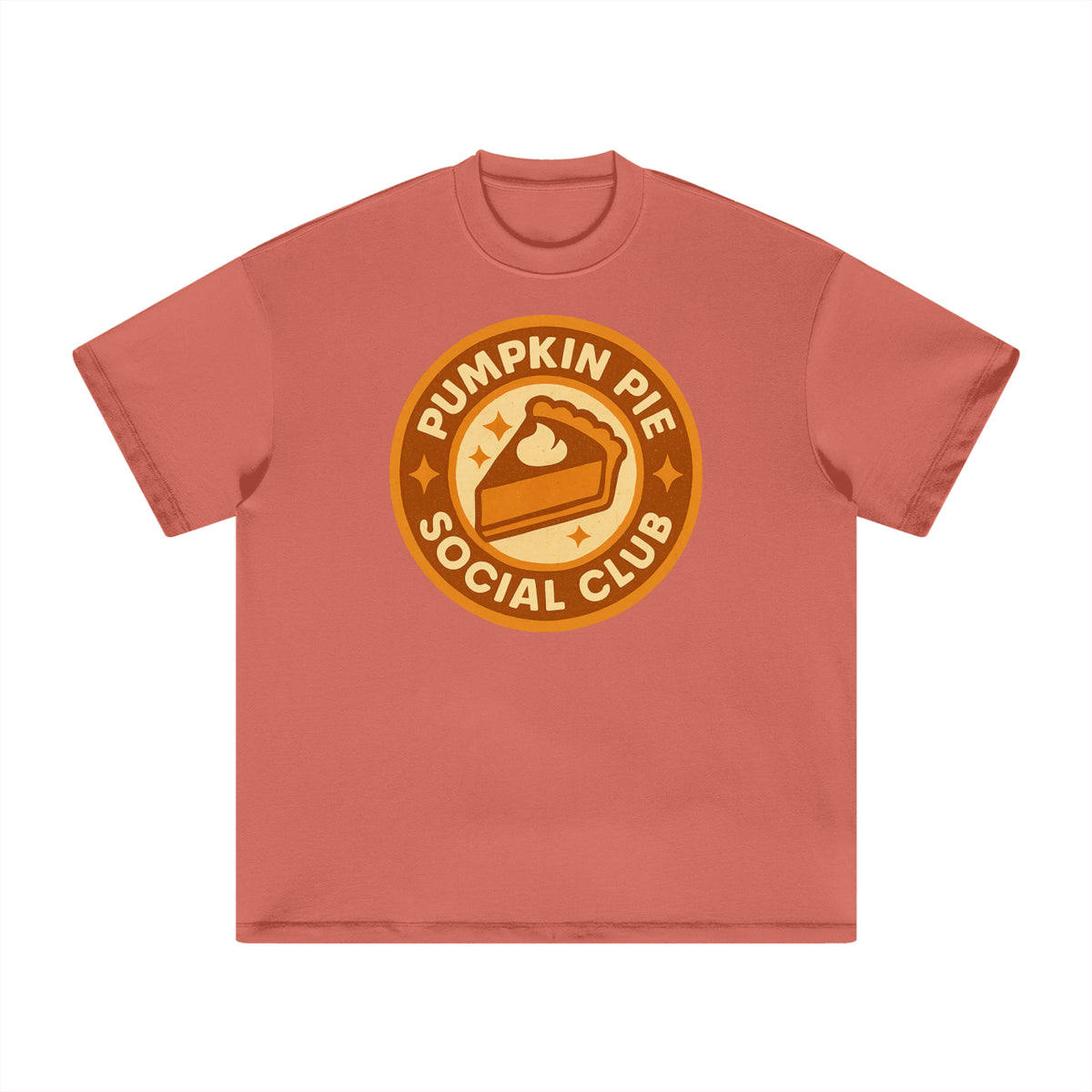 Back/detail view of Pumpkin Pie Social Club – Heavyweight Earth-Tone T-Shirt graphic T-shirt