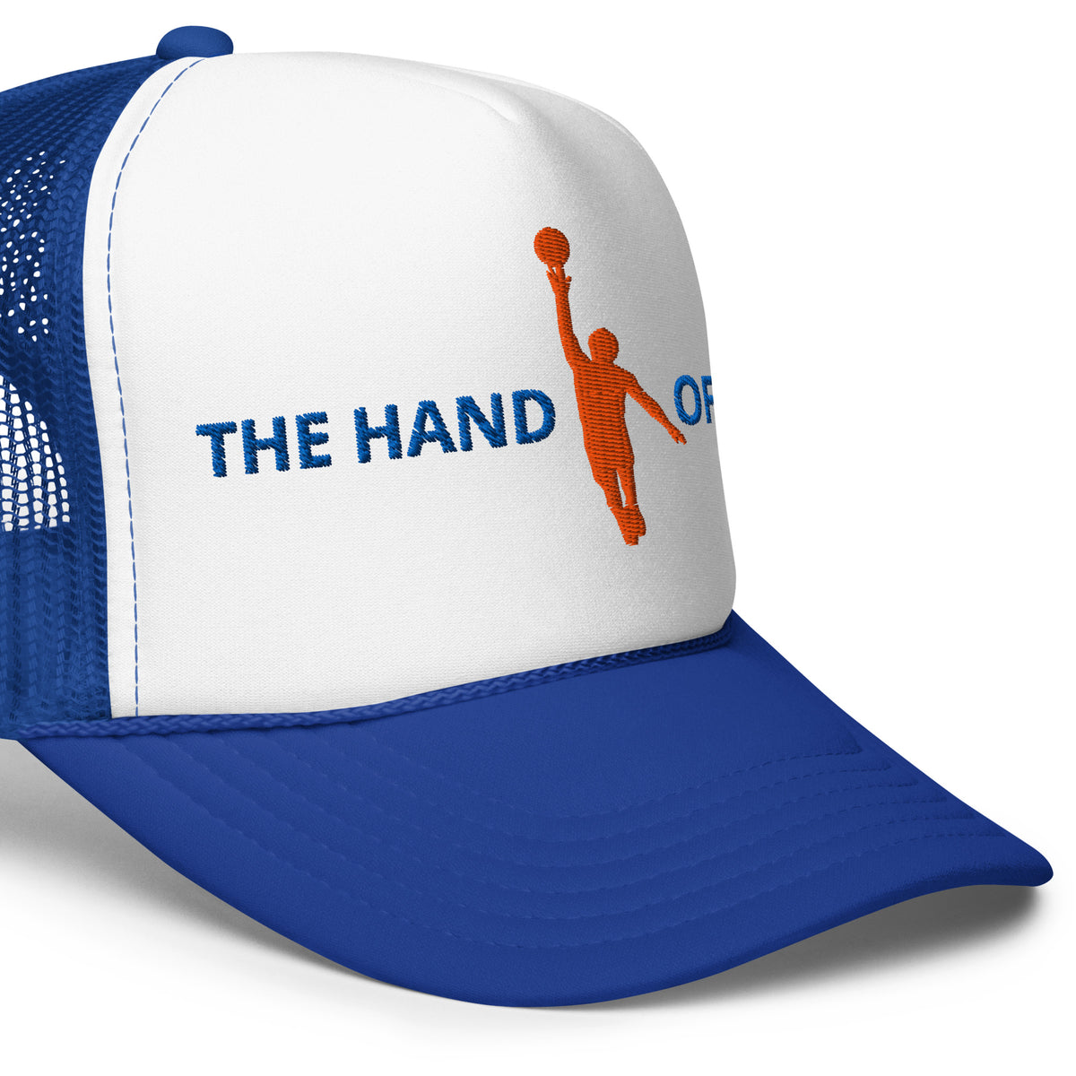 Back/detail view of The Hand of OG (God) Foam Trucker Hat hat