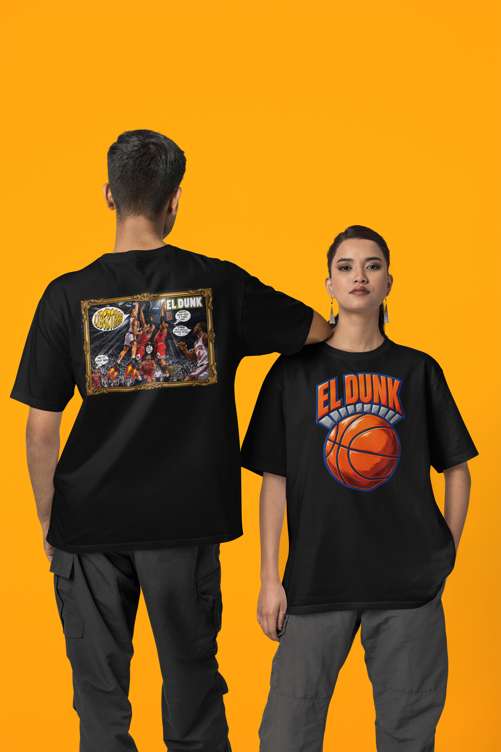 El Dunk (La Novela) Vintage NYC Basketball Anime Comic Tee - Streetwear Loose Drop Shoulder T-Shirt