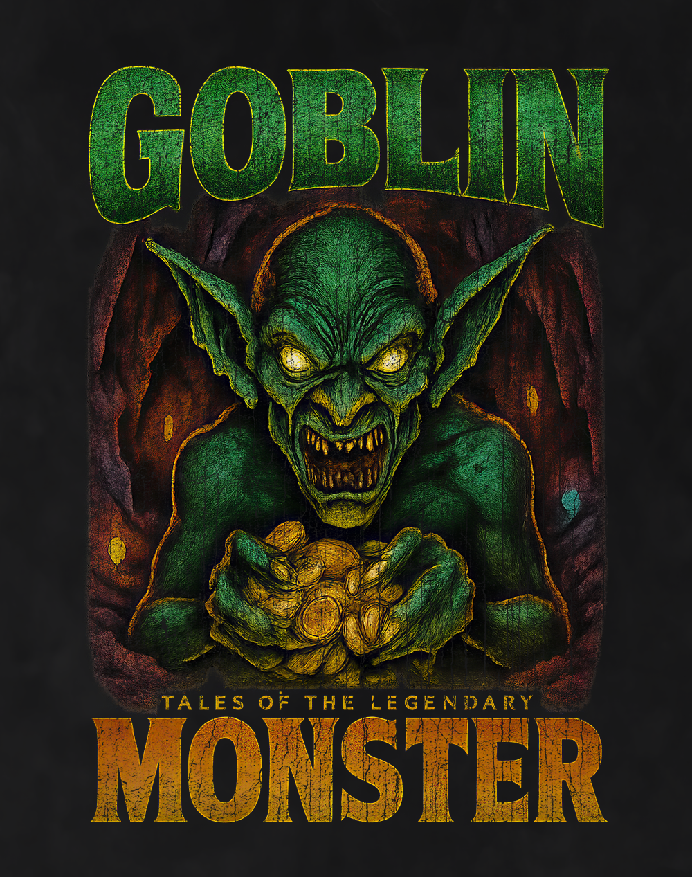 Back/detail view of Goblin 90s Bootleg Vintage Oversized T-Shirt graphic T-shirt