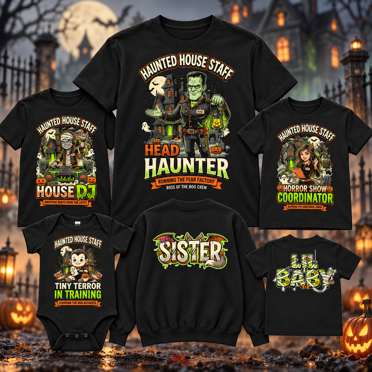 Haunted House Staff Family Bundle (Sweatshirts)