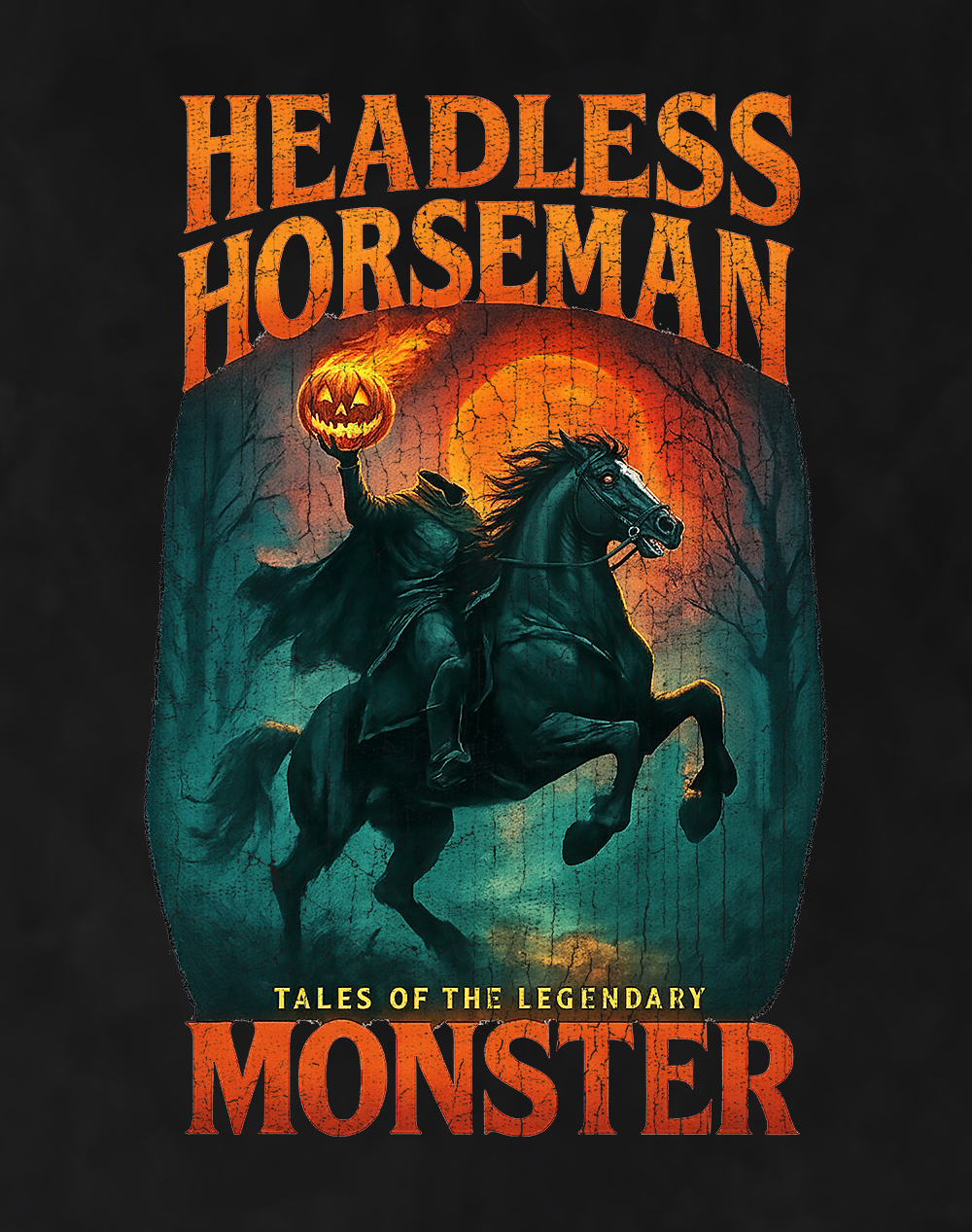 Back/detail view of Headless Horseman 90s Bootleg Vintage Oversized T-Shirt graphic T-shirt